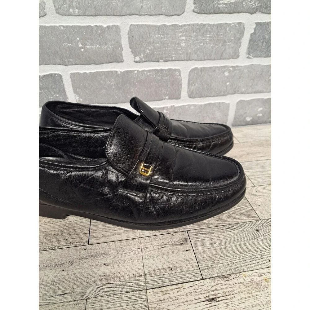 Florsheim Riva Vintage Moccasin Black Leather Loafers Comfort Mens Shoes Size 11